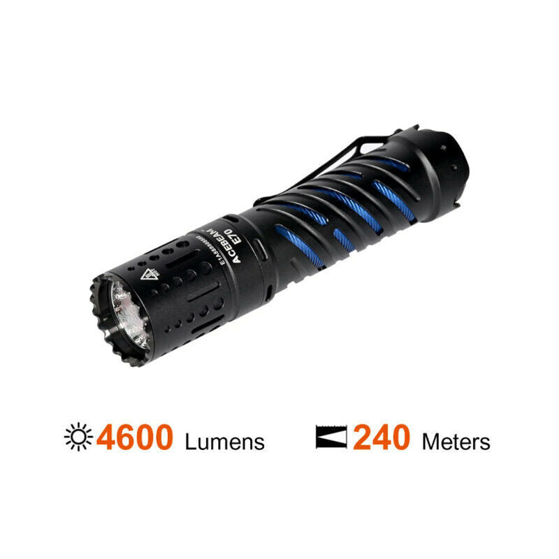 Acebeam E70 Mini Flashlight Compact Handheld 4600 Lumens LED Bright Light Torch