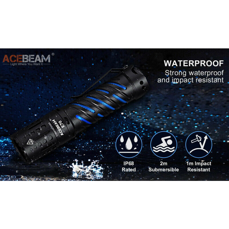 Acebeam E70 Mini Flashlight Compact Handheld 4600 Lumens LED Bright Light Torch