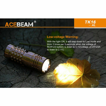 AceBeam TK16 Flashlight Mini Small Tactical Super Bright LED Light Battery Torch